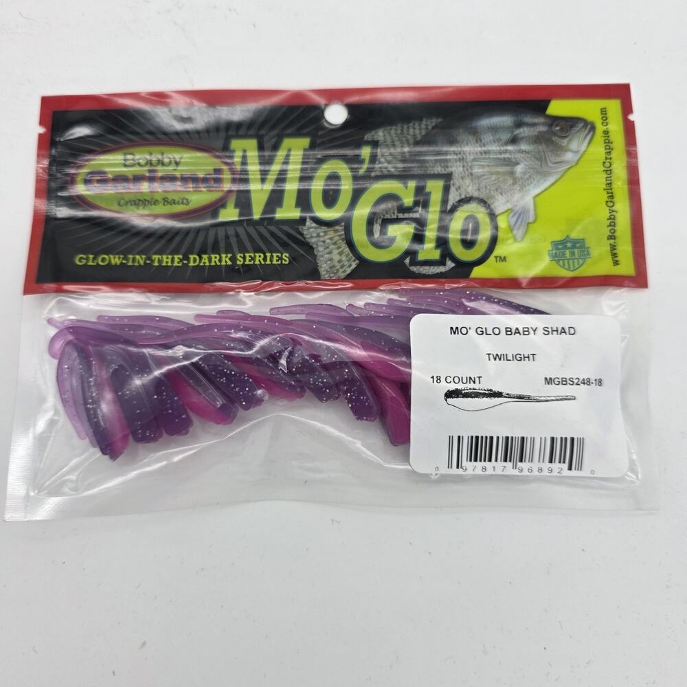 Bobby Garland Mo’ Glo Baby Shad Twilight 2” Glow Crappie Baits Lot of 6